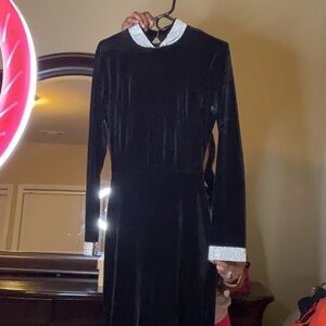 Long Blackness Black Dress With Rhinestone